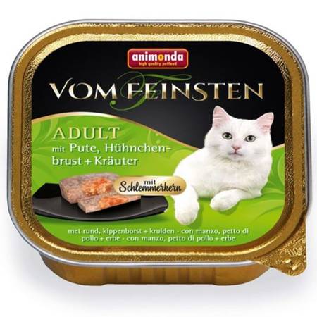ANIMONDA Cat Vom Feinsten pre dospelých s náplňou: morčacie, kuracie prsia a bylinky 100g