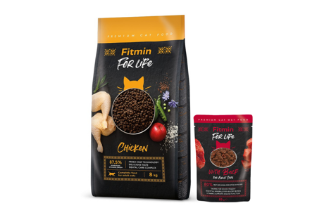 FITMIN Cat For Life Adult Chicken 8kg + Fitmin Cat For Life Adult Beef 85g GRATIS